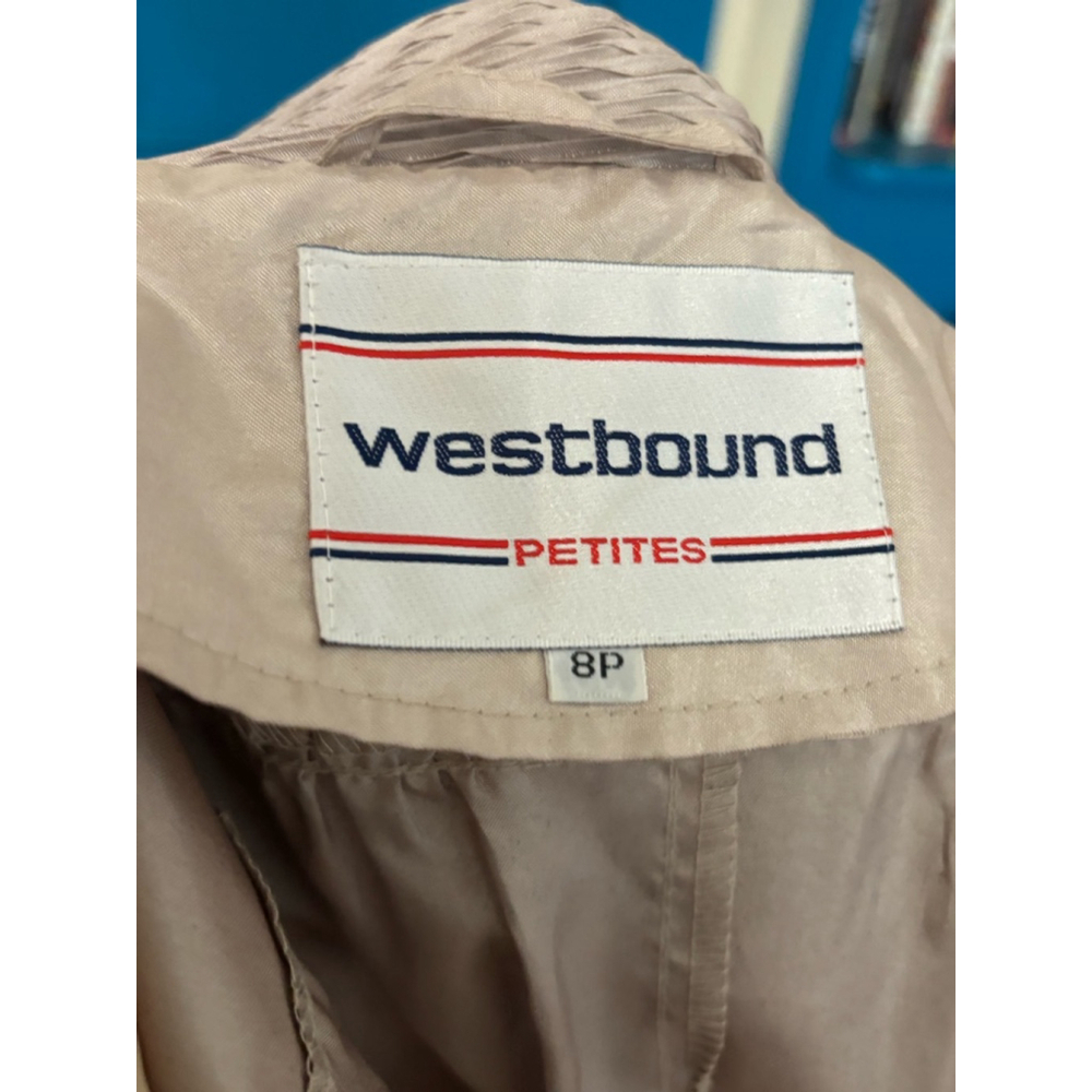 Vintage Westbound Beige Trench Coat Size 8P - Picture 4 of 5